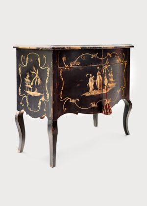 Serenissima Chest Cabinet Black With Chinoiserie Decors Porte Italia Venezia