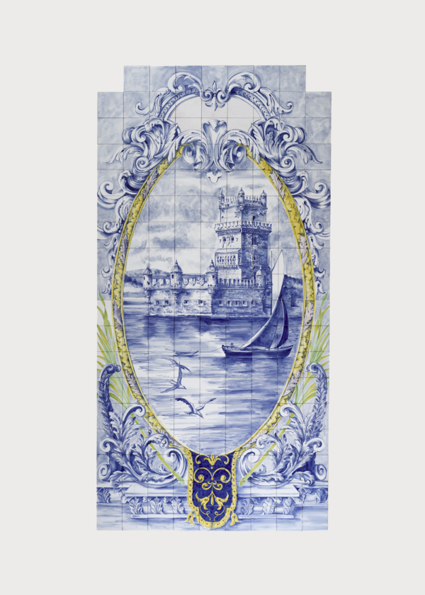 Hand Painted Ceramic Tiles Porte Italia Venezia Vela Gabbiani